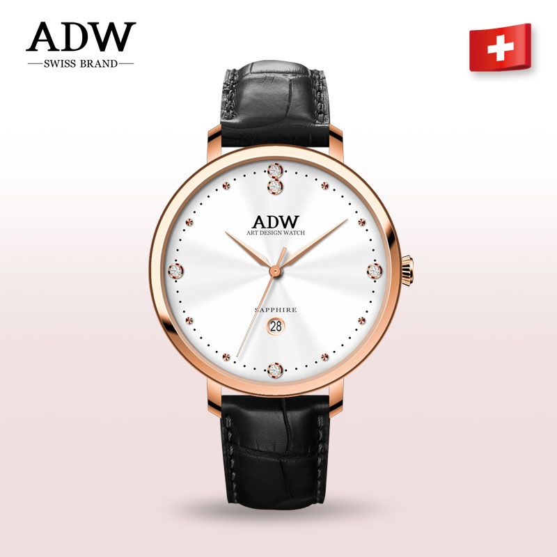 ADW精品腕表-简爱系列-206803黑色真皮表带