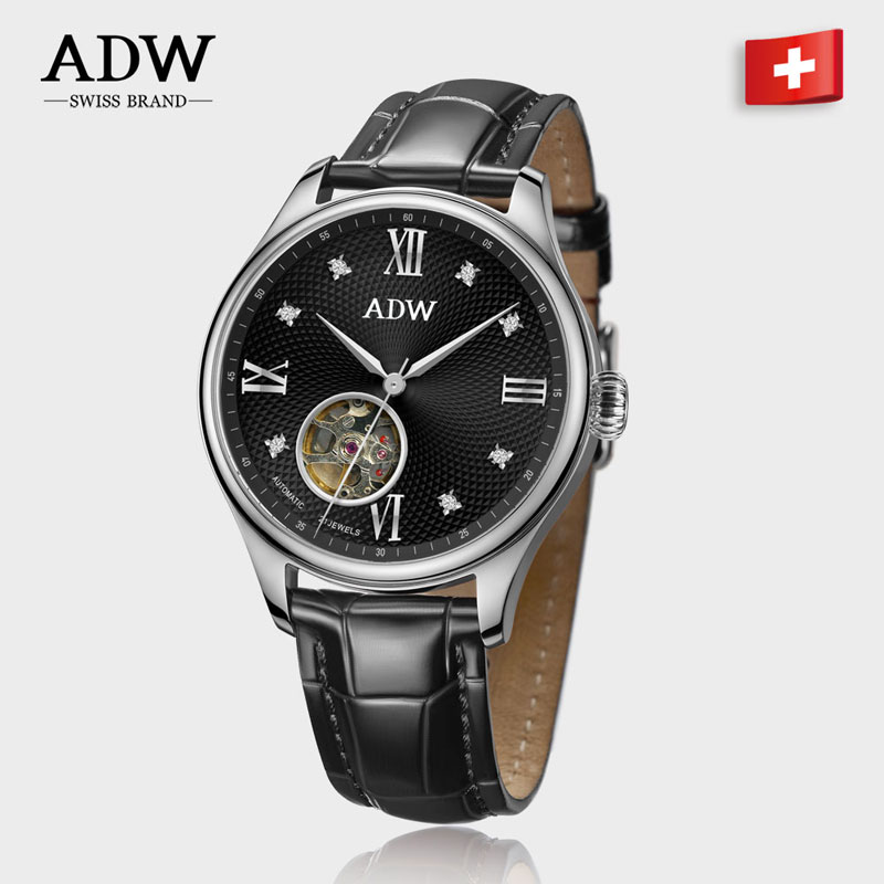 ADW手表商务镂空机械-真皮表带206202